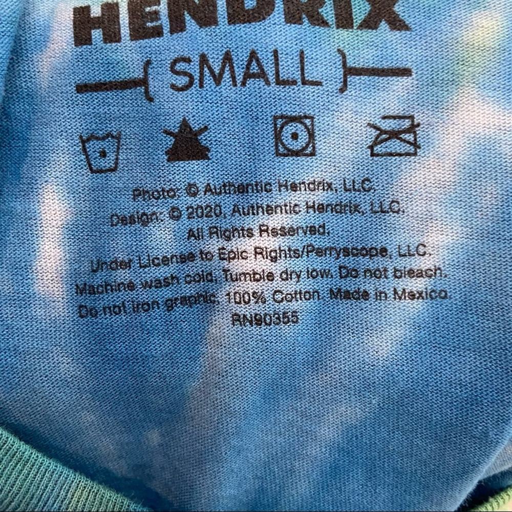 NWOT Jimi Hendrix Tie Dye Graphic Band T-Shirt Blue Pink Boho Festival Size S - Picture 7 of 8